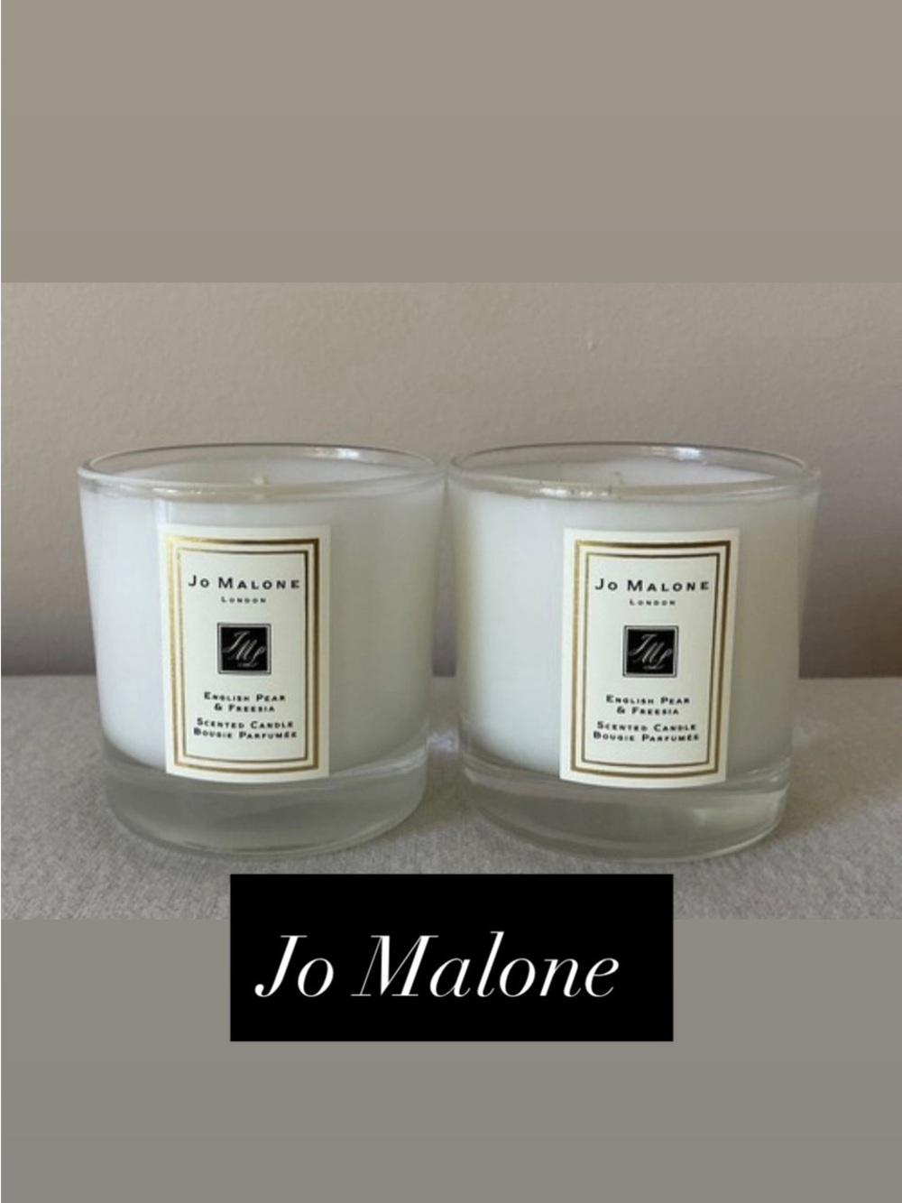 Jo Malone Candle Bundle Pear & Freesia Scent  Votive Candle Duo - New